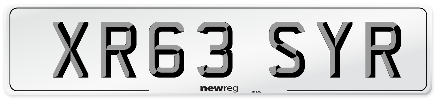 XR63 SYR Number Plate from New Reg